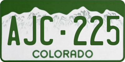 CO license plate AJC225