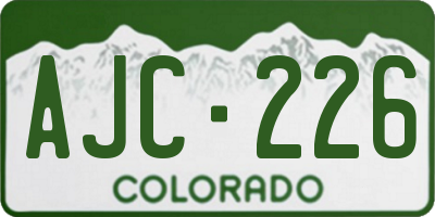 CO license plate AJC226