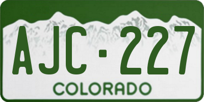 CO license plate AJC227