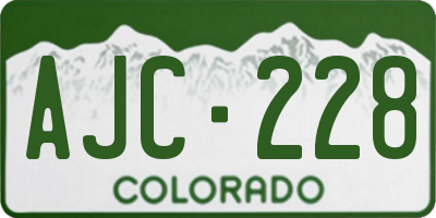CO license plate AJC228