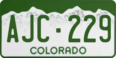 CO license plate AJC229