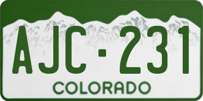 CO license plate AJC231