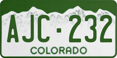CO license plate AJC232