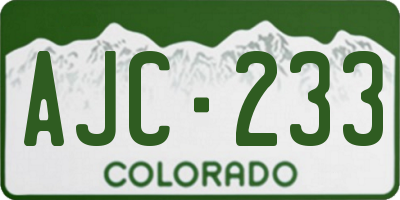CO license plate AJC233