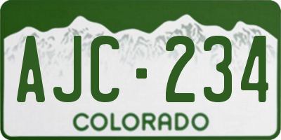 CO license plate AJC234