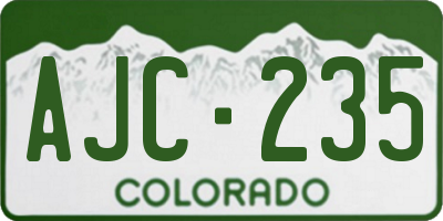 CO license plate AJC235