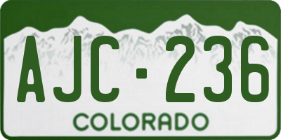 CO license plate AJC236