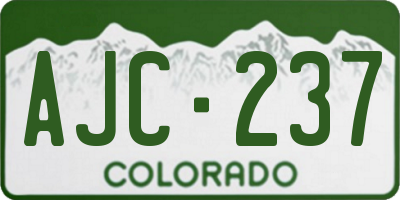CO license plate AJC237