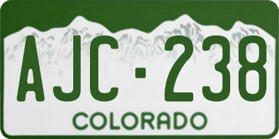 CO license plate AJC238