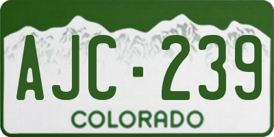 CO license plate AJC239