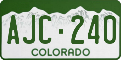 CO license plate AJC240