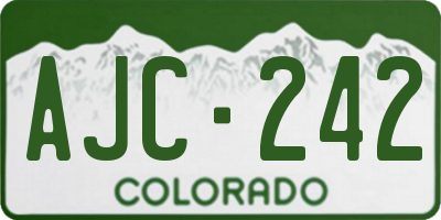 CO license plate AJC242