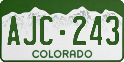 CO license plate AJC243