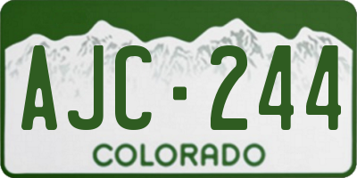 CO license plate AJC244