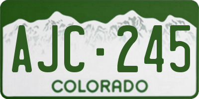 CO license plate AJC245