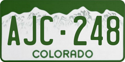 CO license plate AJC248