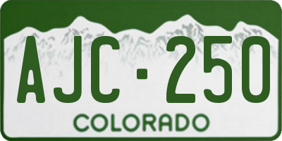 CO license plate AJC250