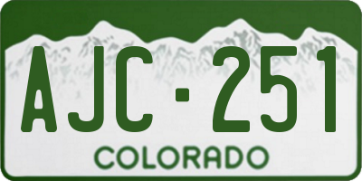 CO license plate AJC251