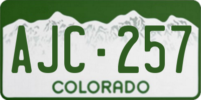 CO license plate AJC257