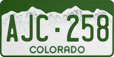CO license plate AJC258