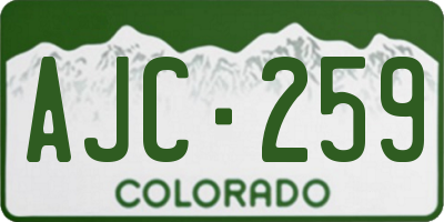 CO license plate AJC259
