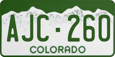 CO license plate AJC260
