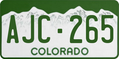 CO license plate AJC265