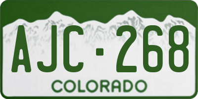 CO license plate AJC268