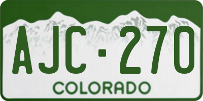 CO license plate AJC270