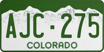 CO license plate AJC275