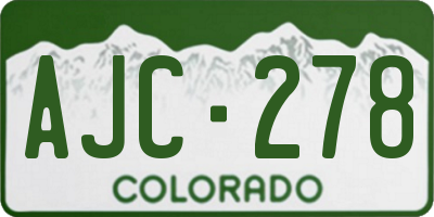 CO license plate AJC278