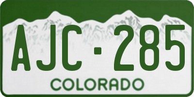 CO license plate AJC285