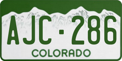 CO license plate AJC286
