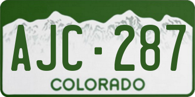 CO license plate AJC287
