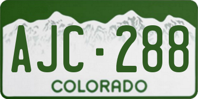 CO license plate AJC288
