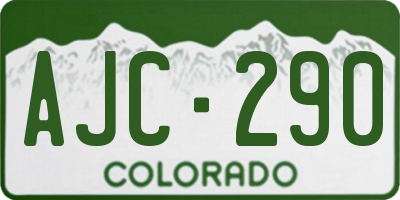 CO license plate AJC290