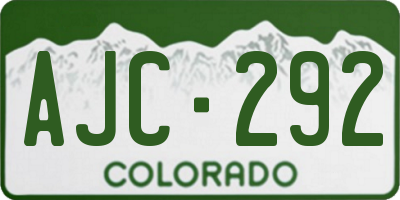 CO license plate AJC292