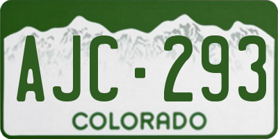 CO license plate AJC293