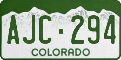 CO license plate AJC294