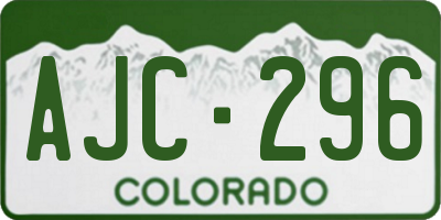 CO license plate AJC296