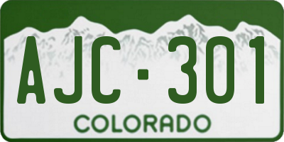 CO license plate AJC301