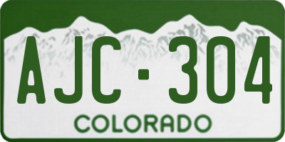 CO license plate AJC304