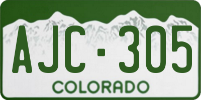 CO license plate AJC305