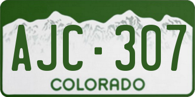 CO license plate AJC307