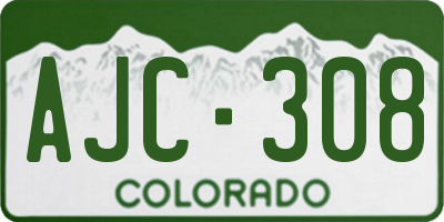 CO license plate AJC308