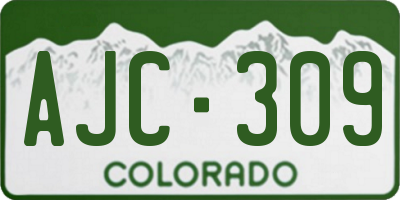 CO license plate AJC309