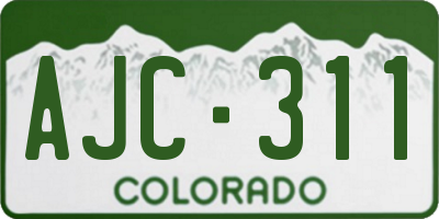 CO license plate AJC311