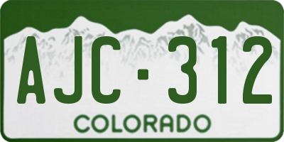 CO license plate AJC312