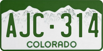 CO license plate AJC314
