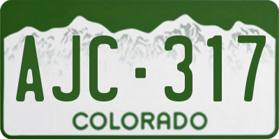 CO license plate AJC317